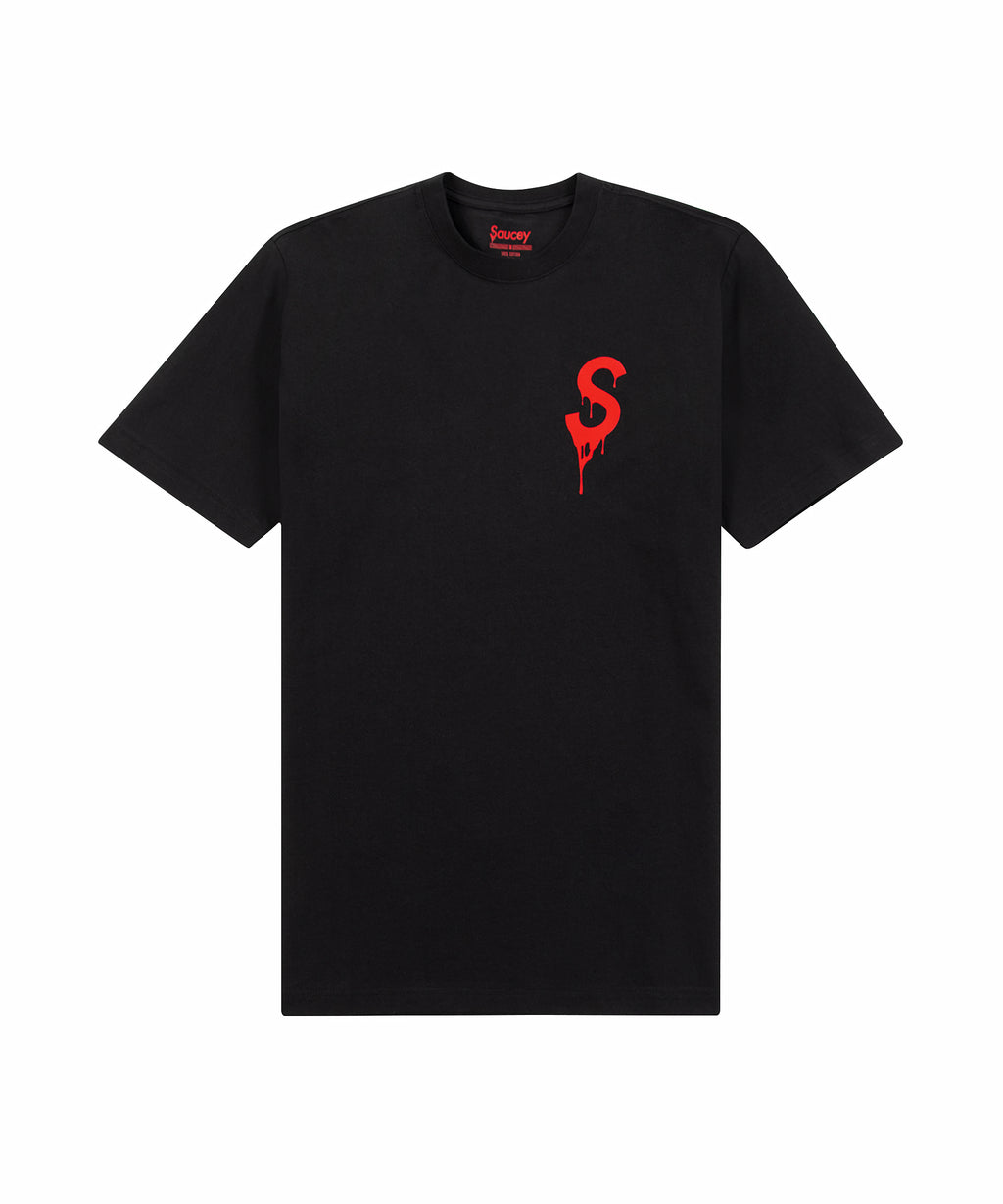 Saucey 'Drippy S' Black T-Shirt